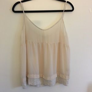 Cream chiffon tank top